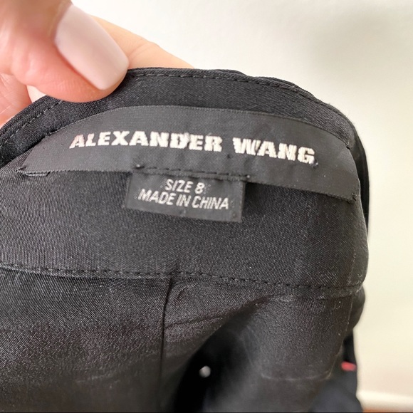 Alexander Wang Silk Black High Waisted Pleated Dress Shorts Size 8 - Picture 6 of 7